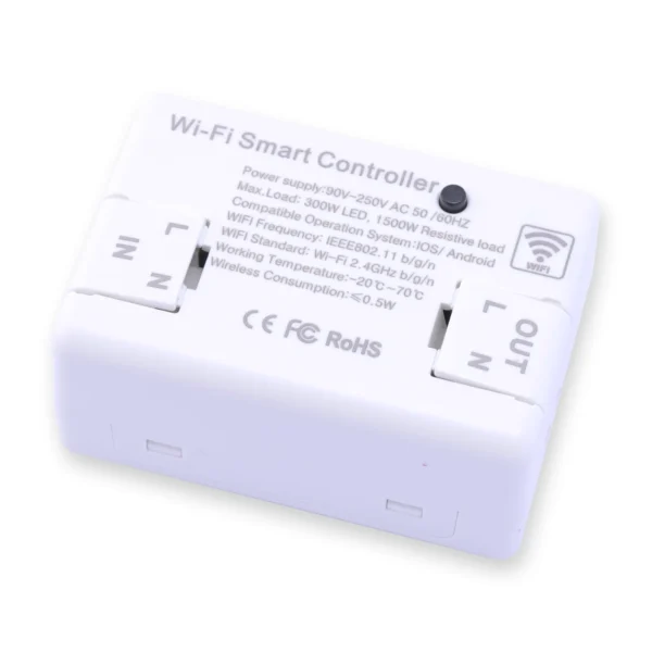 WiFi Smart Switch – 300 watt controller – Timer Breaker Control – (Angle) Swiss WiFi Smart Controller