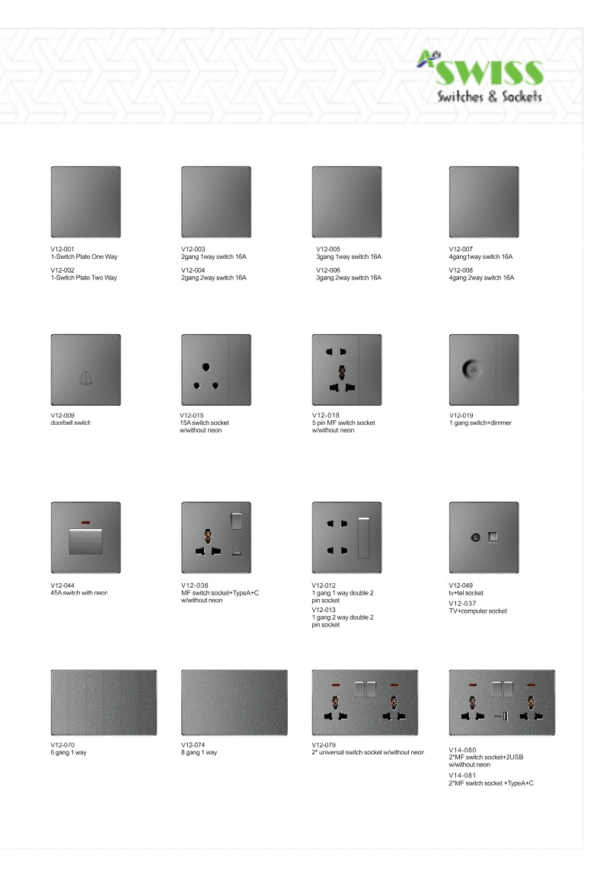 prime luxury piano switches 6m series grey