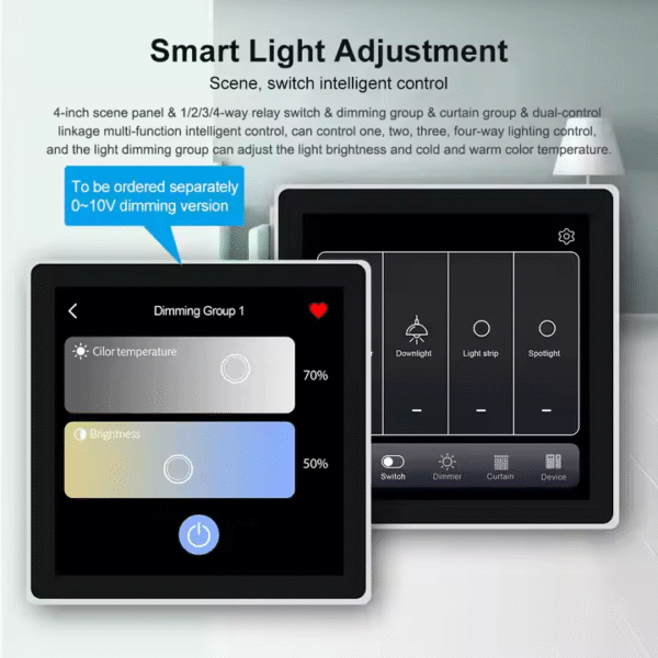Swiss Smart Control Panel 4 inch Touch Screen Switch, Smart Curtain Switch and Dimmer control - Image 15