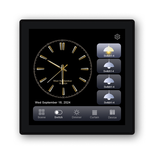 Swiss Smart Control Panel 4 inch Touch Screen Switch, Smart Curtain Switch and Dimmer control