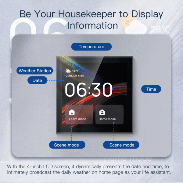 Swiss Smart Control Panel 4 inch Touch Screen with Alexa Voice Control - Image 4