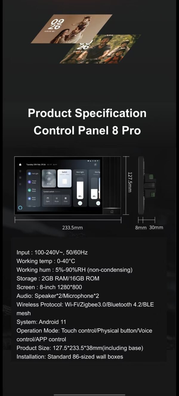 Swiss Smart 8 inches Control Panel T8pro with Alexa Voice Control - Image 21