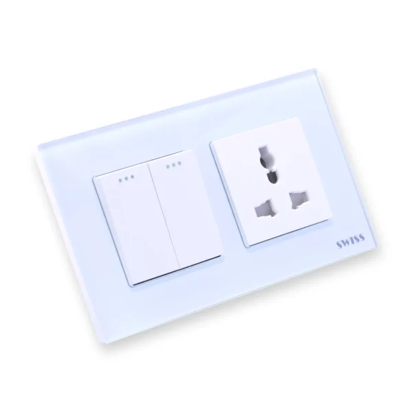 Swiss Luxury 2 Gang Switch and Socket