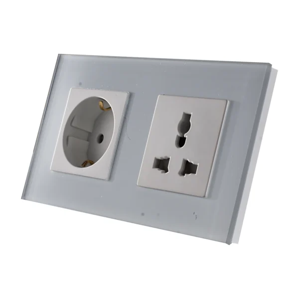 Swiss Luxury Edge Series Schuko + Universal Socket