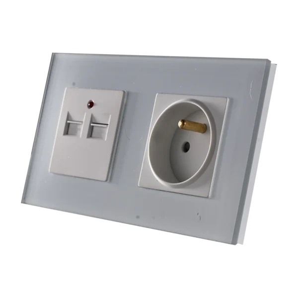 Swiss Luxury Edge Series USB Charger + French Socket