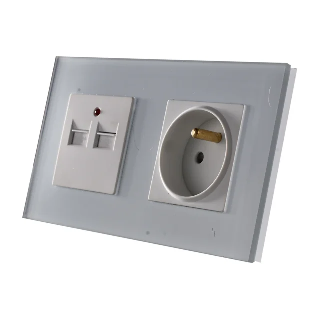 Swiss Luxury Edge Series USB Charger + French Socket Swiss Luxury Edge Series USB Charger + French Socket